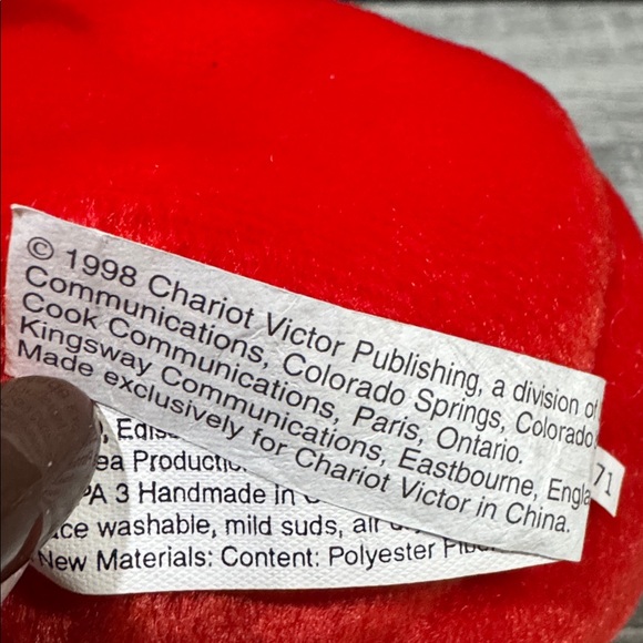 GUND | VeggieTales: Bob the Tomato (1998) - Vintage 4” Bean Bag Plush Toy - Picture 9 of 12